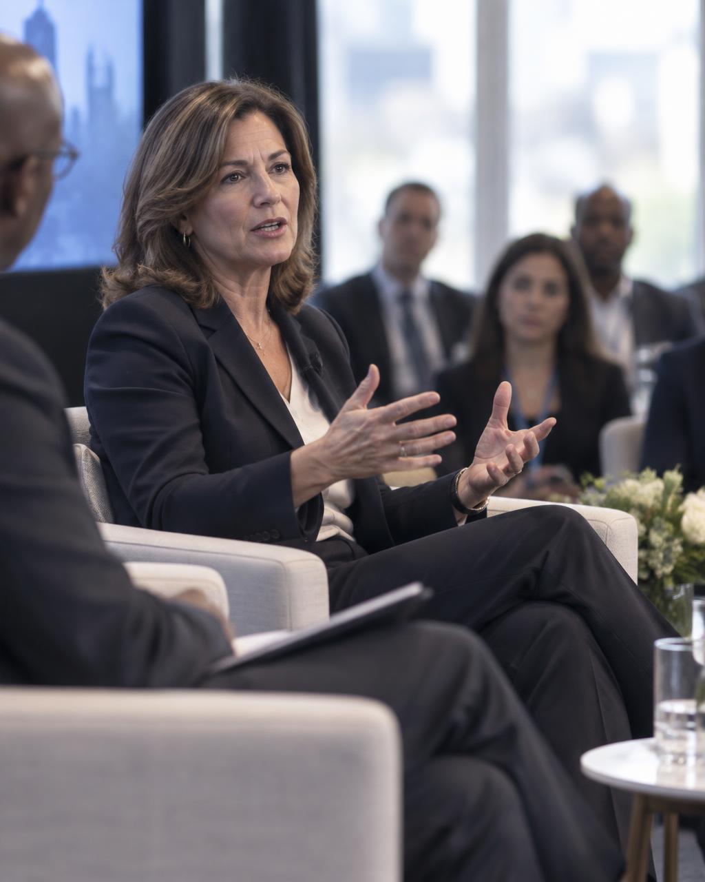 Executive speaking on a public safety industry conference panel